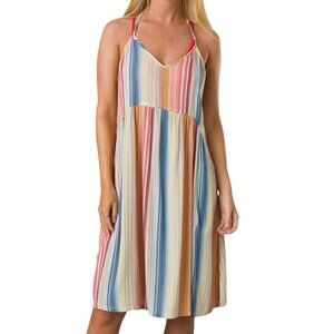 Prana Women's Size S Fernie Baja Stripe Multi Color Swim Cover Up Dress …